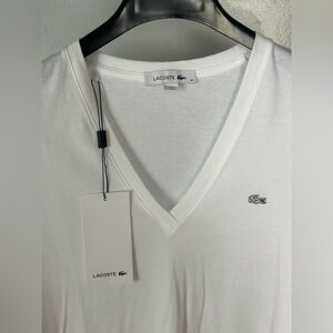 Lacoste Women’s V Neck Shortsleeved White Shirt